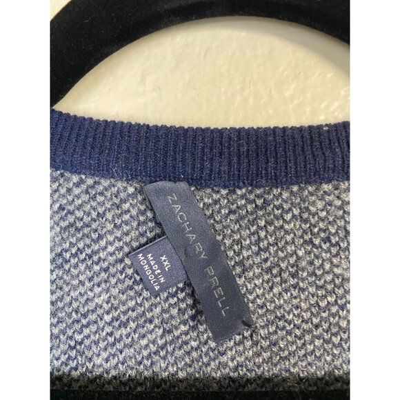 Zachary Prell Mens Cashmere Wool Sweater Textured Knit Long Sleeve Size XXL - Picture 16 of 16